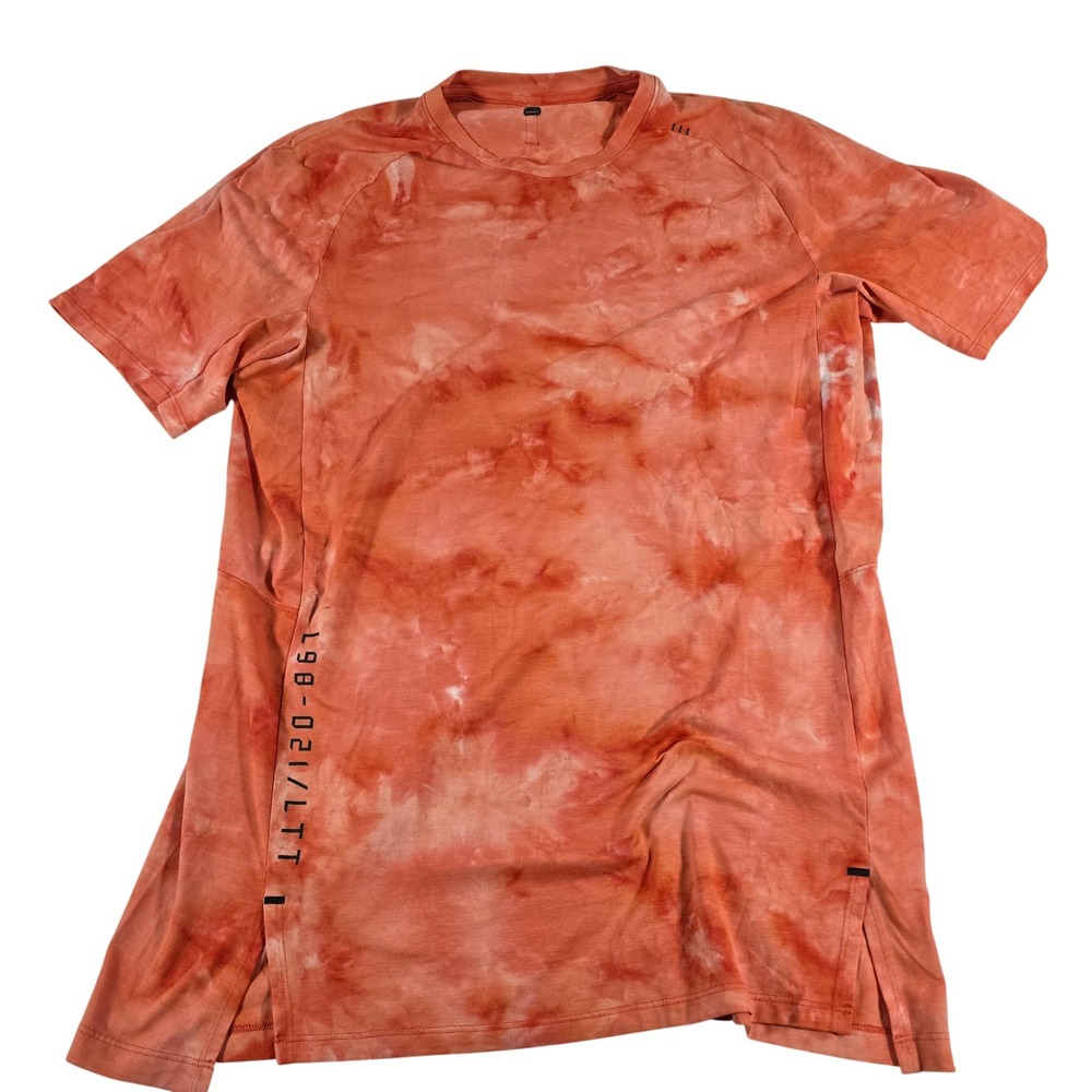 Lululemon Metal Vent Tech Short Sleeve Shirt Orange Tie Dye Mens L98-021/LTT